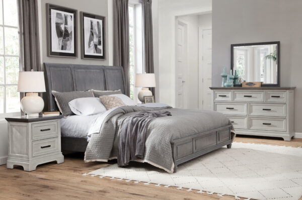 BD-302 King Bed in Heather Gray by John Thomas Select